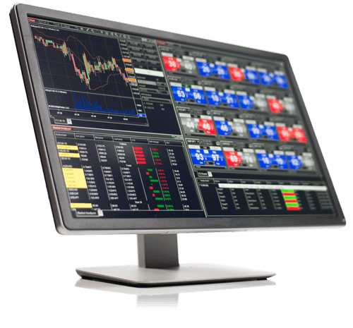 The NinjaTrader platform running charts and order entry